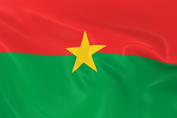 Waving Flag of Burkina Faso - 3D Render of the Burkinabe Flag with Silky Texture