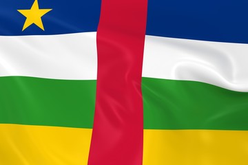 Waving Flag of the Central African Republic - 3D Render of the Central African Flag with Silky Texture