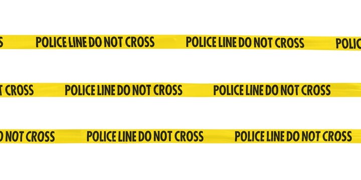 Police line Do Not Cross Tape Lines Isolated on White