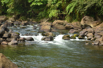 Naklejka na ściany i meble River and rocks and river banks photo