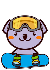 Fototapeta premium Seria zwierząt snowboardowych