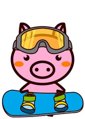 スノーボードの動物シリーズ