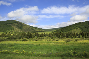 Fototapeta premium Beautiful clouds over the Altai mountains