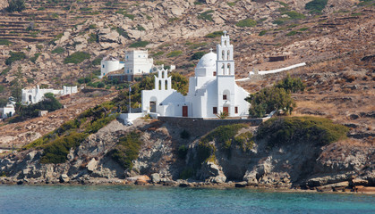 The church Agia Irini in Chora town on the the Ios island - Greece