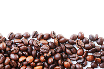 Coffee beans on white background background