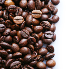 Coffee beans on white background