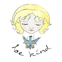 Be kind. Illustration of kindness.