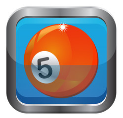 Number 5 billiard ball vector image