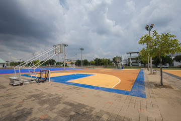 empty public basketball court