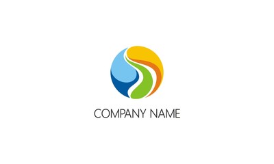 round sphere nature colored eco logo