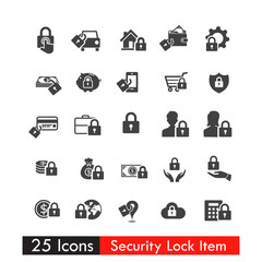 Set of 25 icons Safety Lock Concept vector eps10