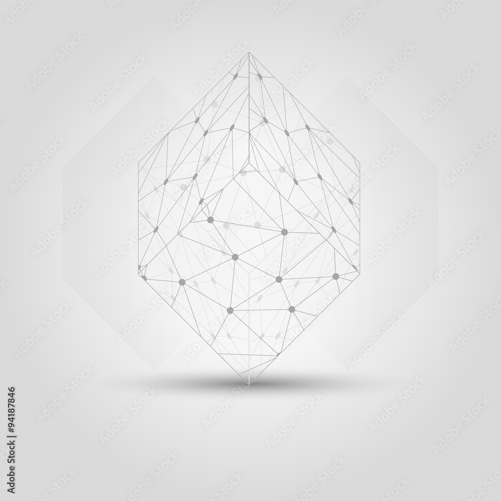 Poster cube from messy connected dots
