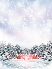 Christmas card. winter Landscape