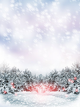 Christmas card. winter Landscape