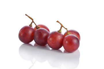 Bunch of red grapes isolated on white