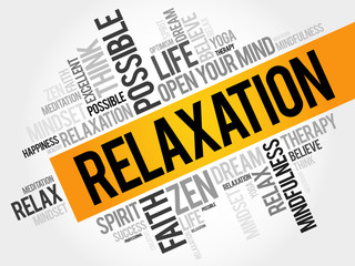 Relaxation word cloud concept