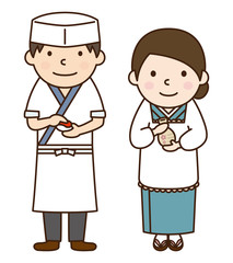 寿司職人と若女将