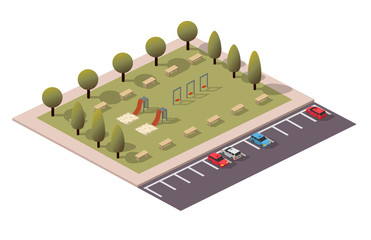 Vector Isometric Playing Park