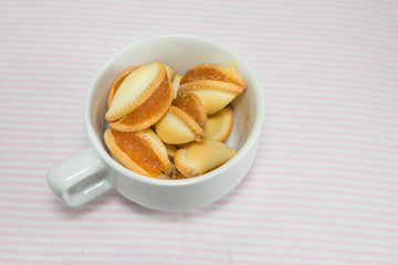 Pineapple Cookies in coffee cup