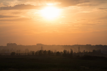 Naklejka premium Cityline sunset