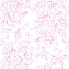 Watercolor floral seamless pattern. Vector illustration