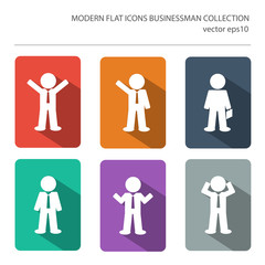Modern flat icons vector collection with long shadow effect in s