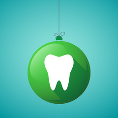 long shadow christmas ball icon with a tooth