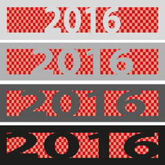 2016 Button red on white background