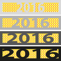 2016 Button yellow on white background