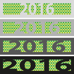 2016 Button light green on white background