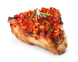 steak with rosemary and adzhika isolate