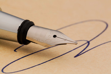 Unterschrift und Füllhalter