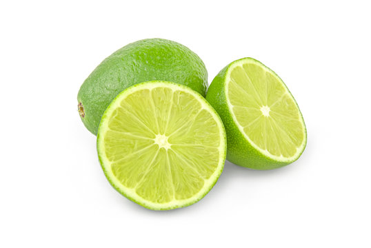 Limes with slices isolated