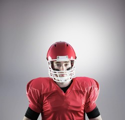 Composite image of portrait of american football player