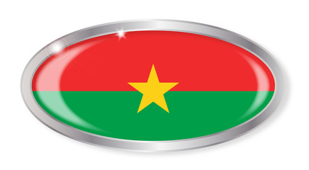 Burkina Faso Flag Oval Button