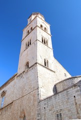 Fototapeta na wymiar Old stoned bell tower in Dubrovnik