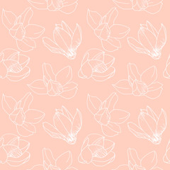 vector seamless pattern of delicate magnolia flowers