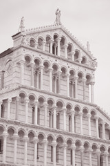 Fototapeta na wymiar Facade of Cathedral Church in Pisa