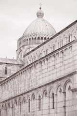 Facade of Cathedral Church in Pisa