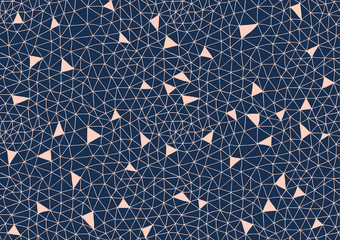 vector seamless pattern of pink geometric net on dark blue backg - 94196418