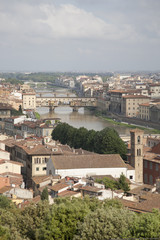 Fototapeta na wymiar Ponte Vecchio Bridge and Arno River, Florence