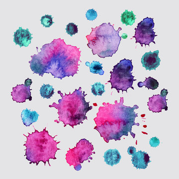 Spray vector paint, watercolor splash background,colorful paint drops texture.