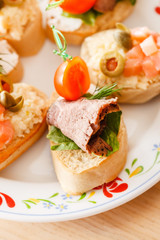 canape on the plate