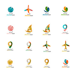 Set of abstract travel logo icons. Business, app or internet web