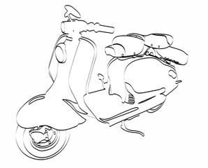 Motor scooter doodle