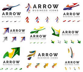 Set of company logotype branding designs, arrow direction