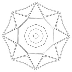 Illustration: Coloring Book Series: Octagon. Soft thin line. Print it and bring it to Life with Color! Fantastic Outline / Sketch / Line Art Design. 