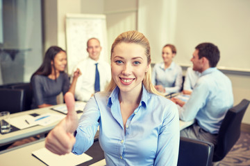 Fototapeta premium group of smiling businesspeople meeting in office