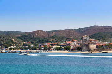 Fototapeta premium Ouranoupolis tower in Chalkidiki
