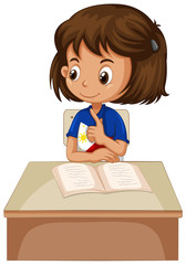 Little girl sitting on the chair